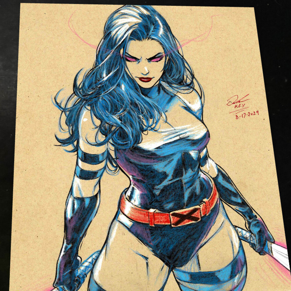 Psylocke Art Print Signed 8.5x11 | Art by Keyeske
